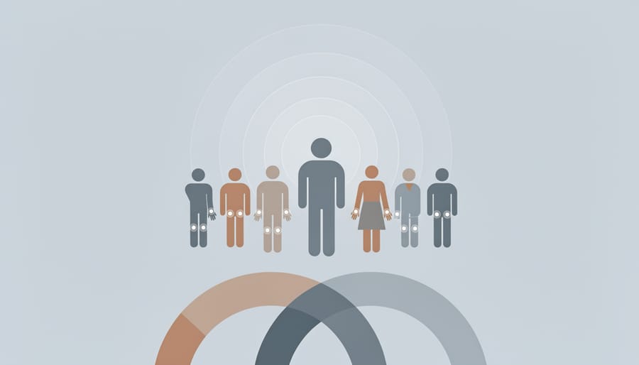 Diverse hands joined together showing community trust and solidarity in arthritis advocacy